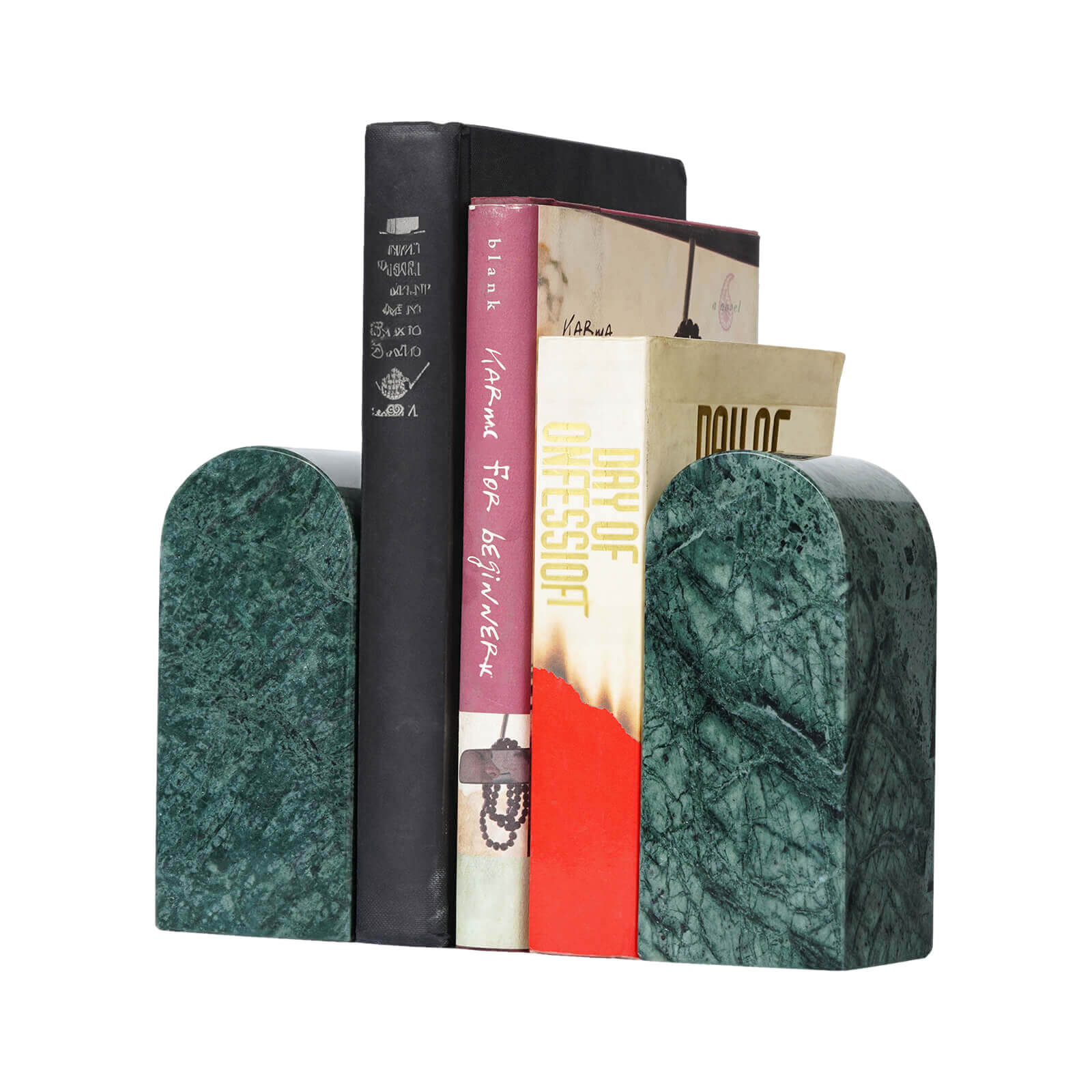 Koville-Luxury-Marble-Bookends-7lbs-Heavy-Duty-Book-Holders-IndianGreen