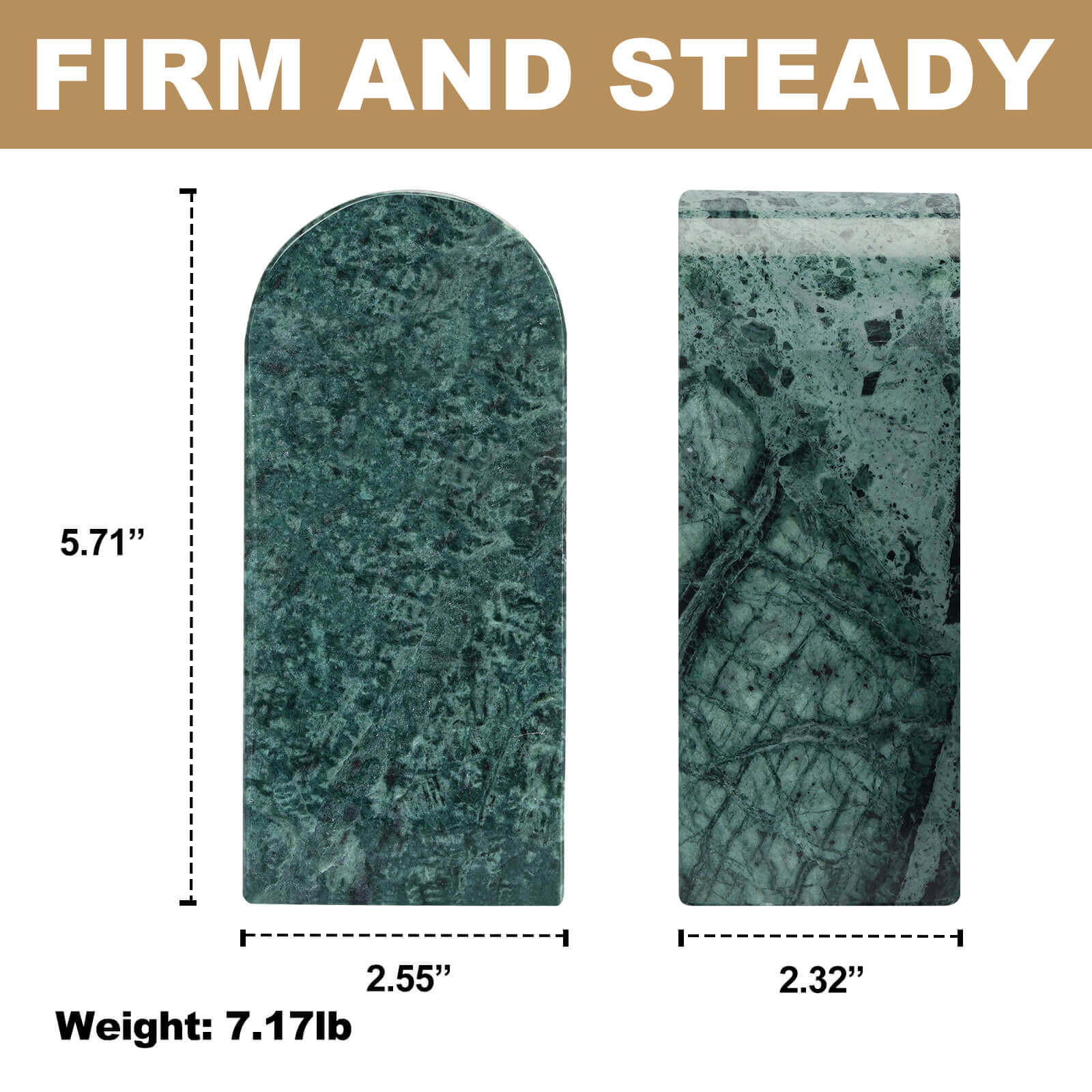 Koville-Luxury-Marble-Bookends-7lbs-Heavy-Duty-Book-Holders-IndianGreen