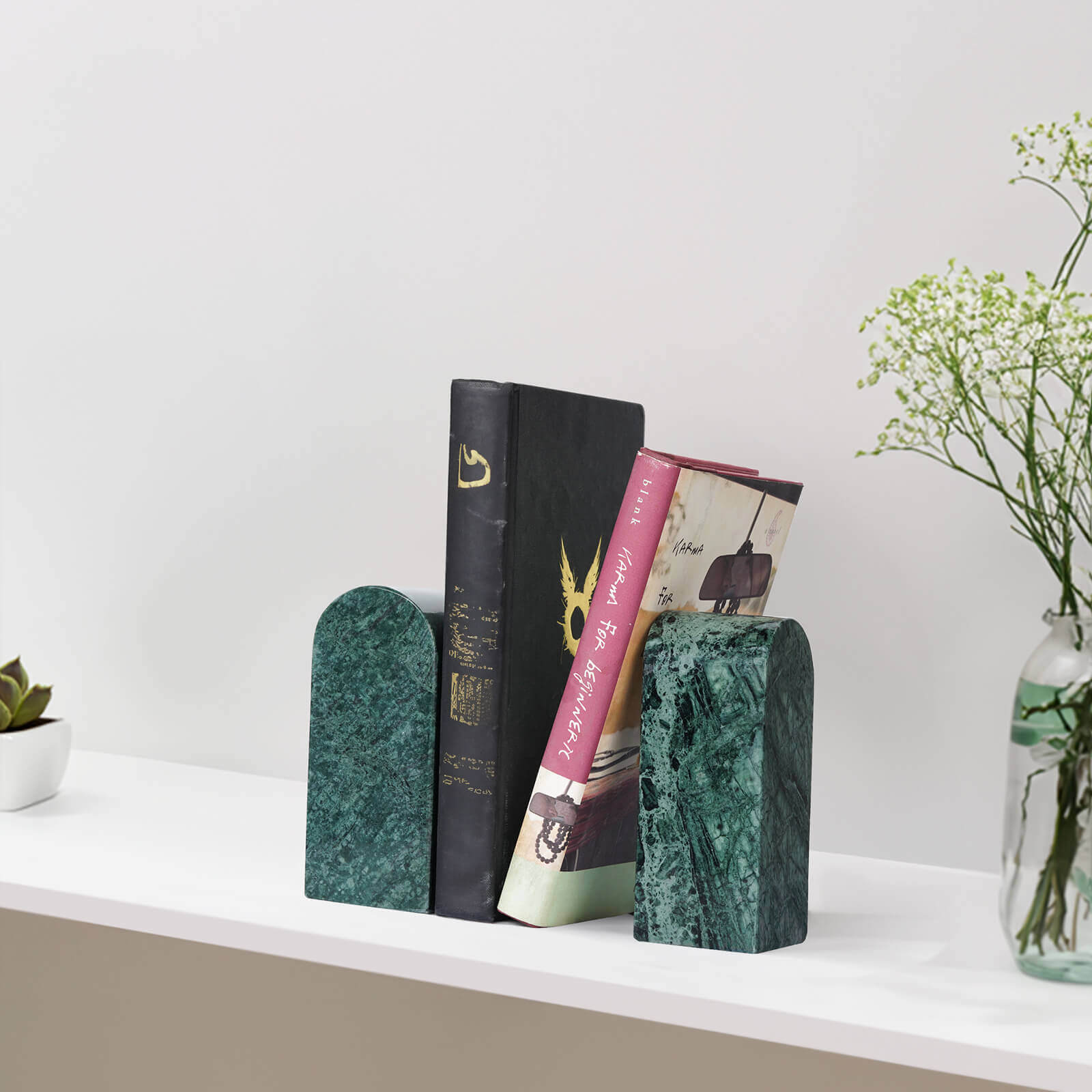 Koville-Luxury-Marble-Bookends-7lbs-Heavy-Duty-Book-Holders-IndianGreen