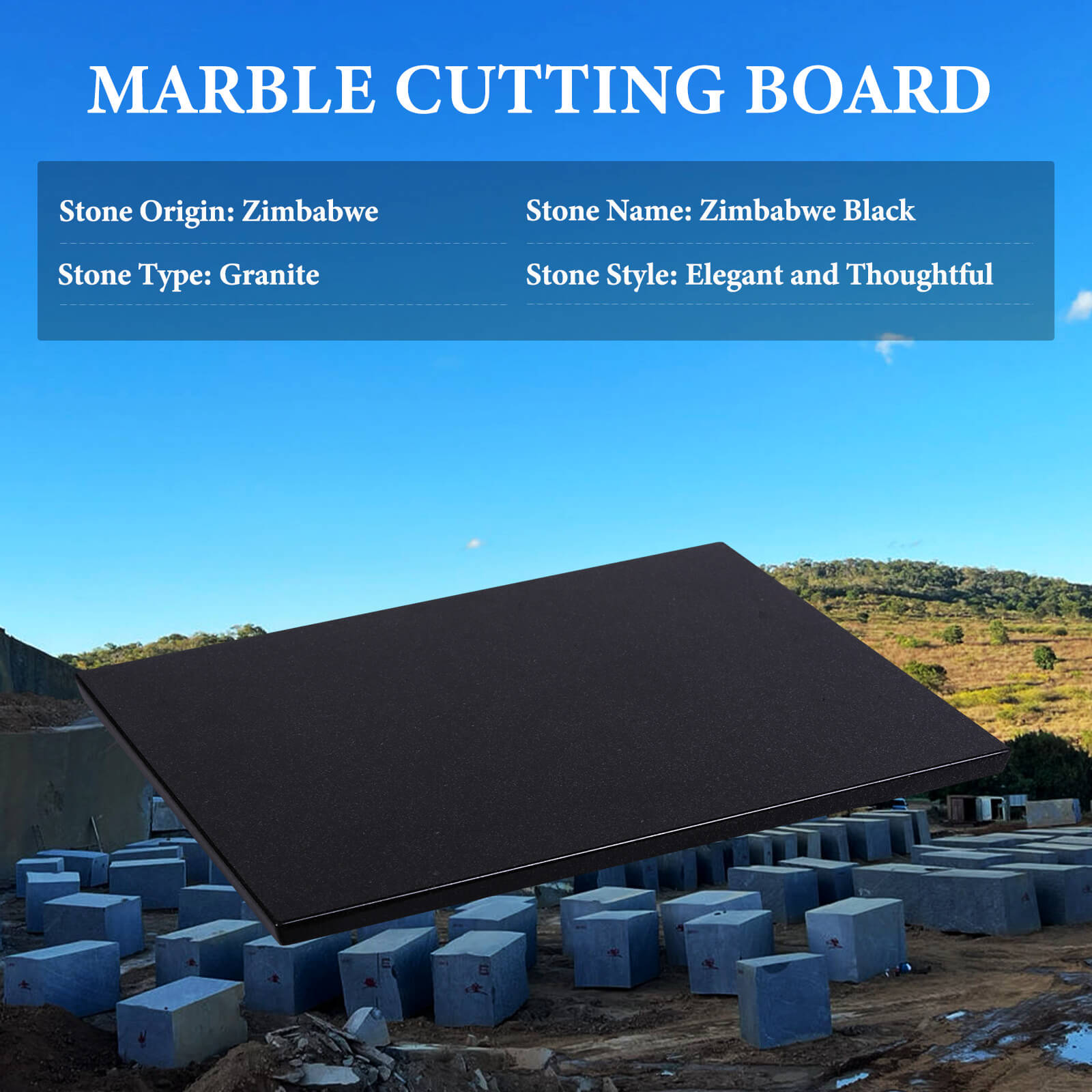 Koville-Luxury-Marble-Cutting-Board-16x20in-Zimbabwe-Black-Marble-Slab