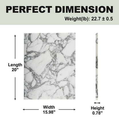 Koville Luxury Marble Cutting Board 20x16in Arabescato Marble Slab