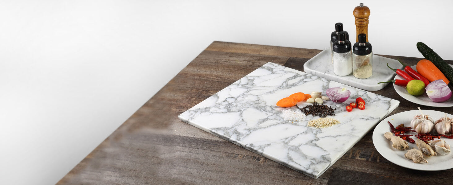 Koville Luxury Marble Cutting Board 20x16in Arabescato Koville Luxury Marble Cutting Board 20x16in Arabescato