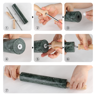 Koville Green Rolling Pin with Scraper and Dough Mat – A Natural Sense of Calm