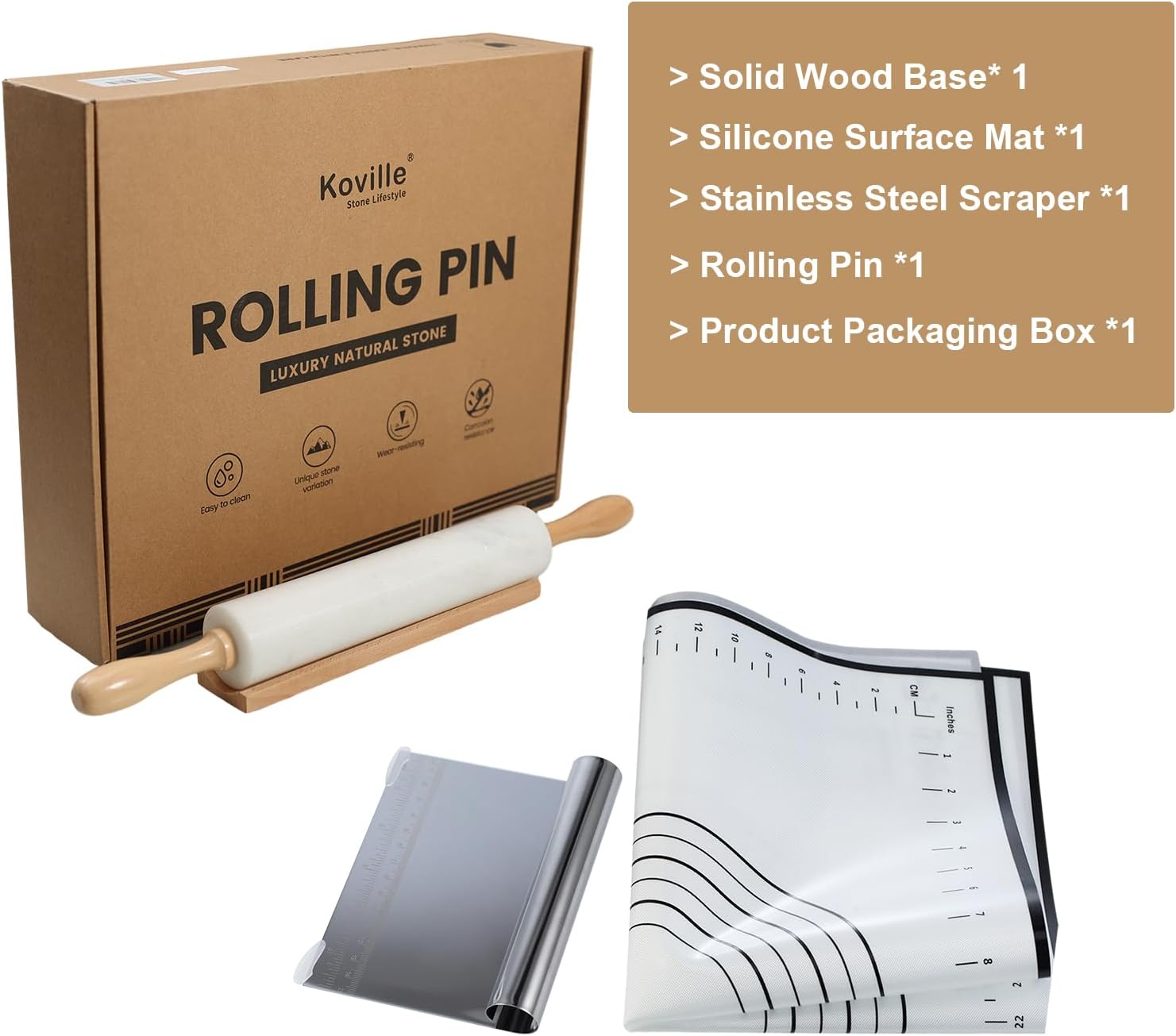 Koville-Luxury-Marble-Rolling-Pin-with-MatScraper-Namib-Fantasy