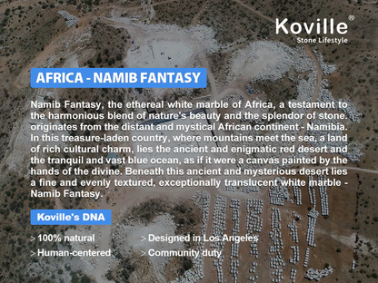 Koville Natural Marble Rolling Pin, Namib Fantasy, Pizza Making