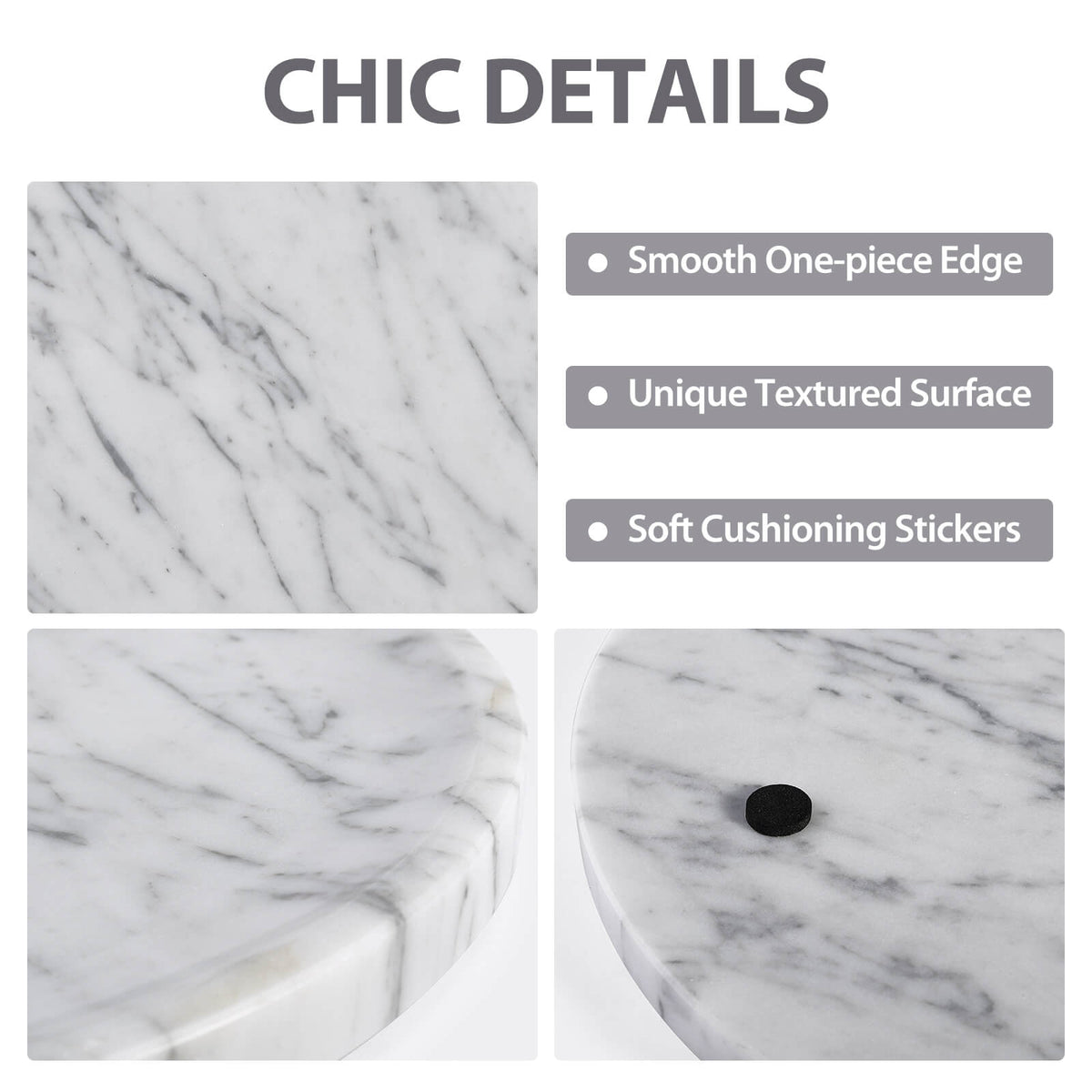 Round Serving Tray - Marble (Bianco Carrara)