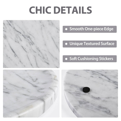Round Serving Tray - Marble (Bianco Carrara)