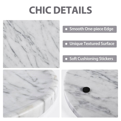 Round Serving Tray - Marble (Bianco Carrara)