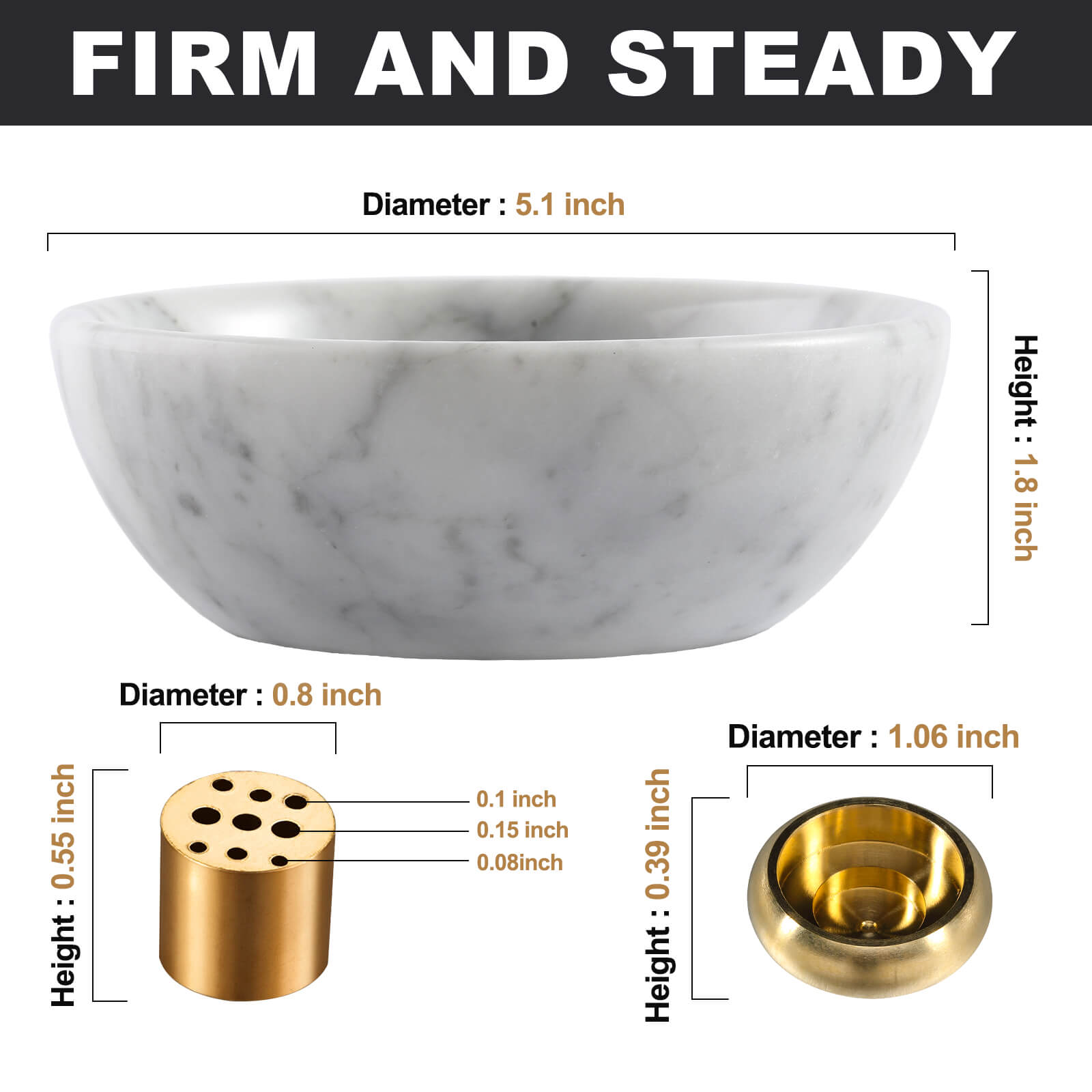 Incense Bowl - Marble (Bianco Carrara)