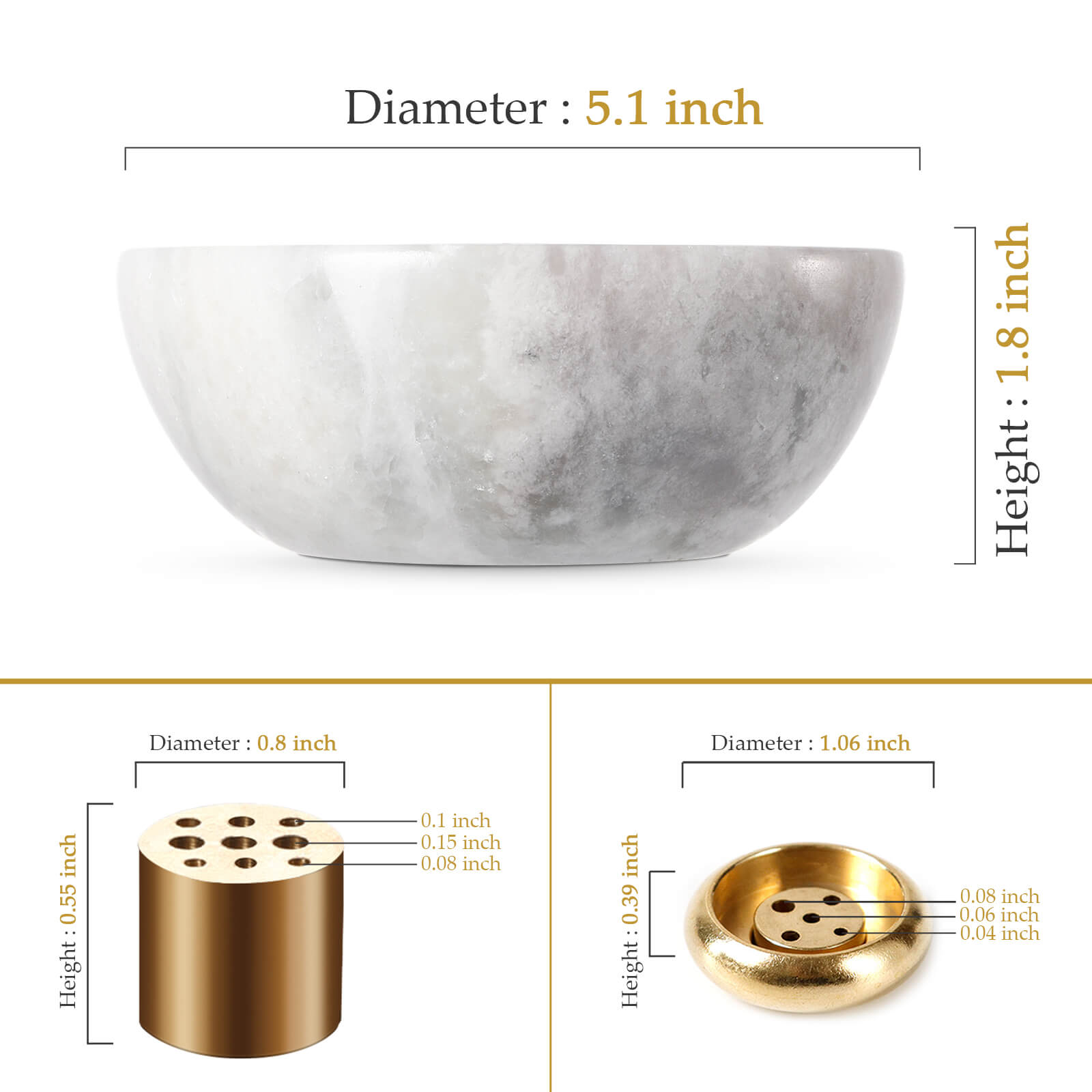 Incense Bowl - Marble (Grigio Fantasy)