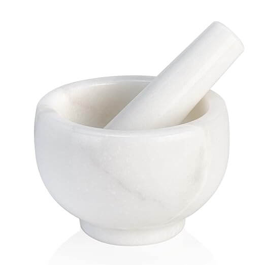 Koville White Mortar and Pestle – Illuminating Elegant Spaces