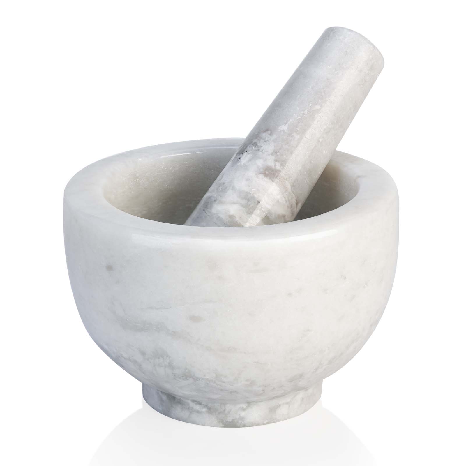 Koville Marble Mortar and Pestle Set 5.0in Grigio Fantasy Grinder Bowl