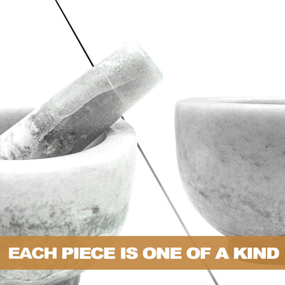 Koville Marble Mortar and Pestle Set 5.0in Grigio Fantasy Grinder Bowl