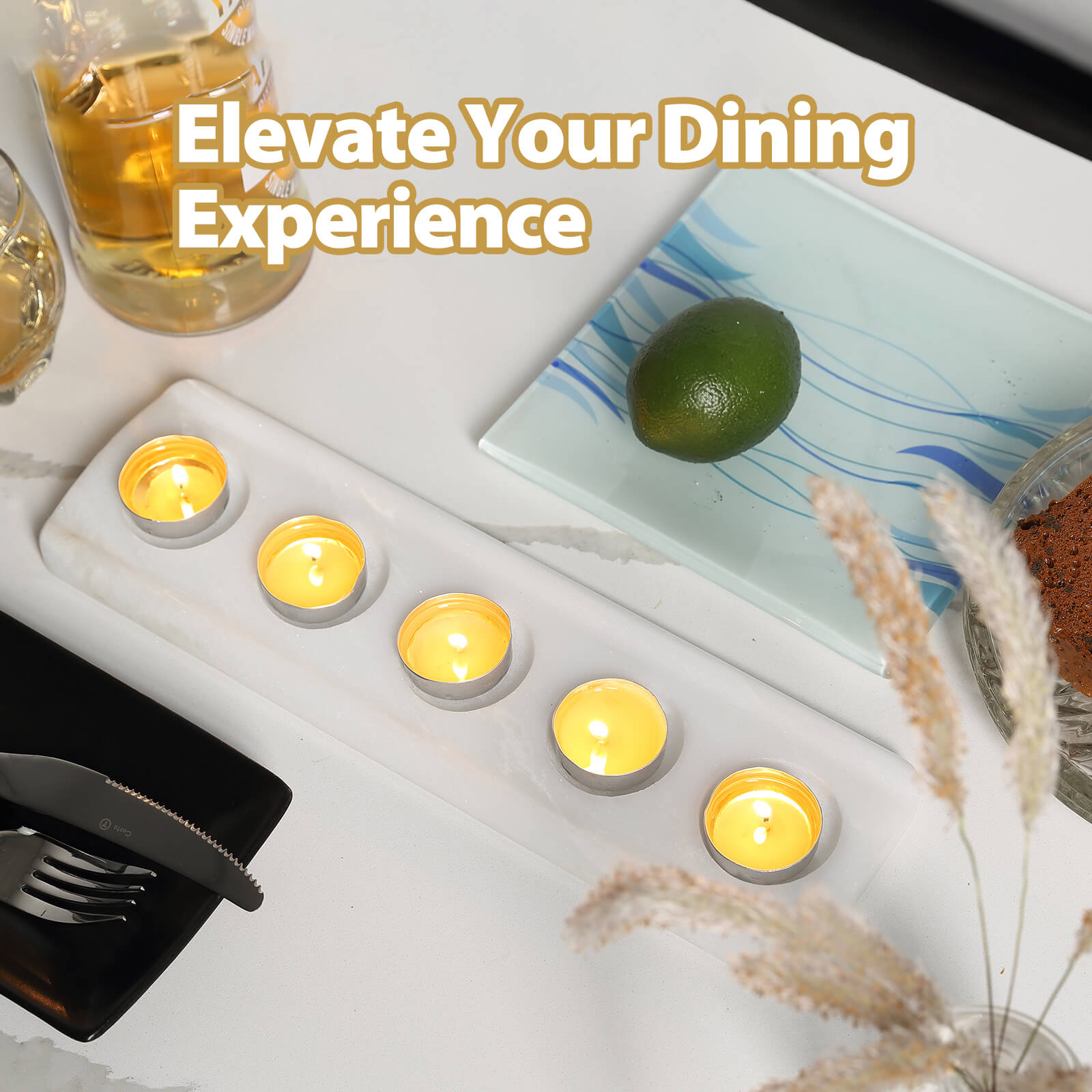 Koville-Natural-Marble-5-Holes-Tealight-Candle-Holder-Namib-Bianco