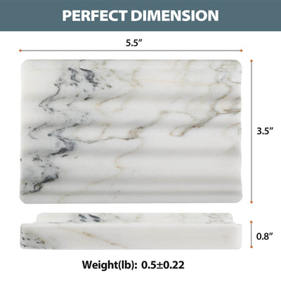 Koville Nuture Marble 2PCS Soap Dish Namib Bianco Soap Holder for Bathroom