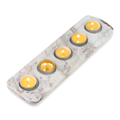 Koville Gray Candle Holder 5-Light – The Balance of Stillness and Order · Natural Pattern A