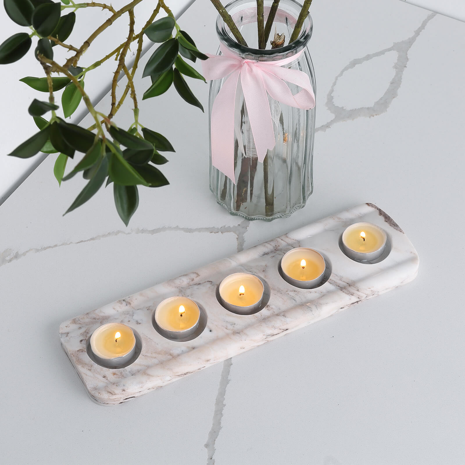 Candle Holder 5 Holes - Marble (Palissandro Classico)