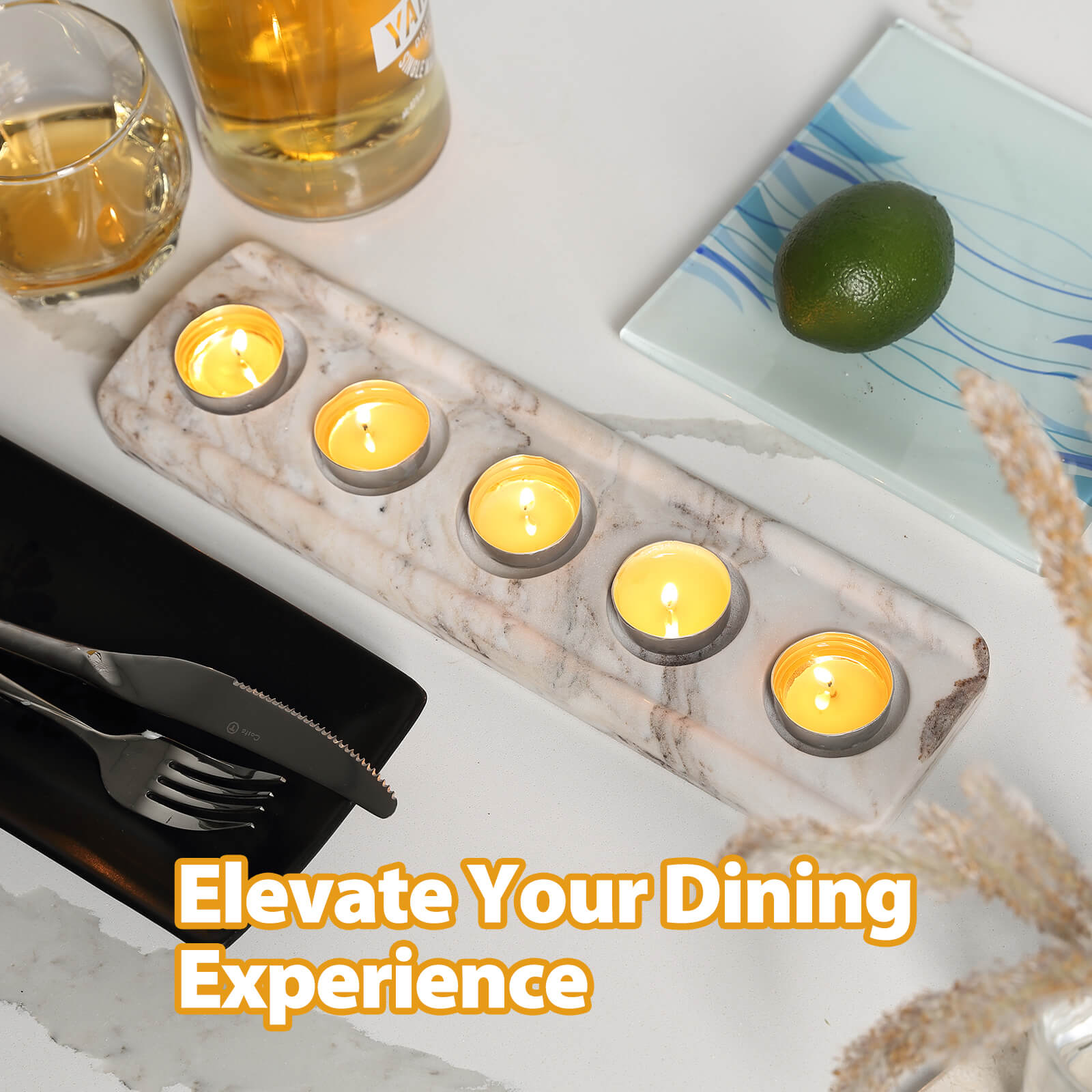 Candle Holder 5 Holes - Marble (Palissandro Classico)