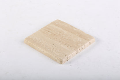 Koville Natural Travertine Square Marble Coasters