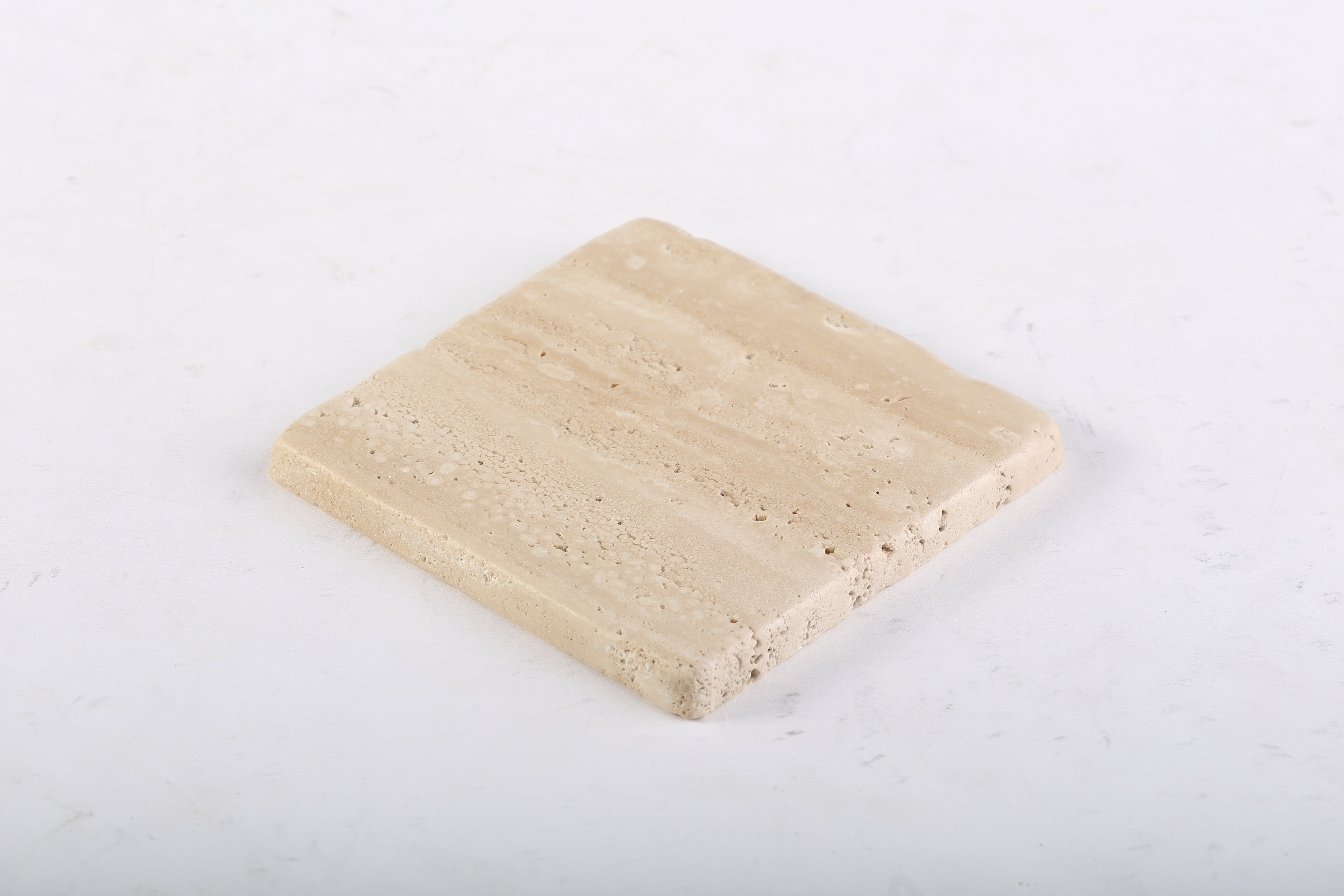 Koville Natural Travertine Square Marble Coasters