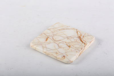 Koville Natural Travertine Square Marble Coasters