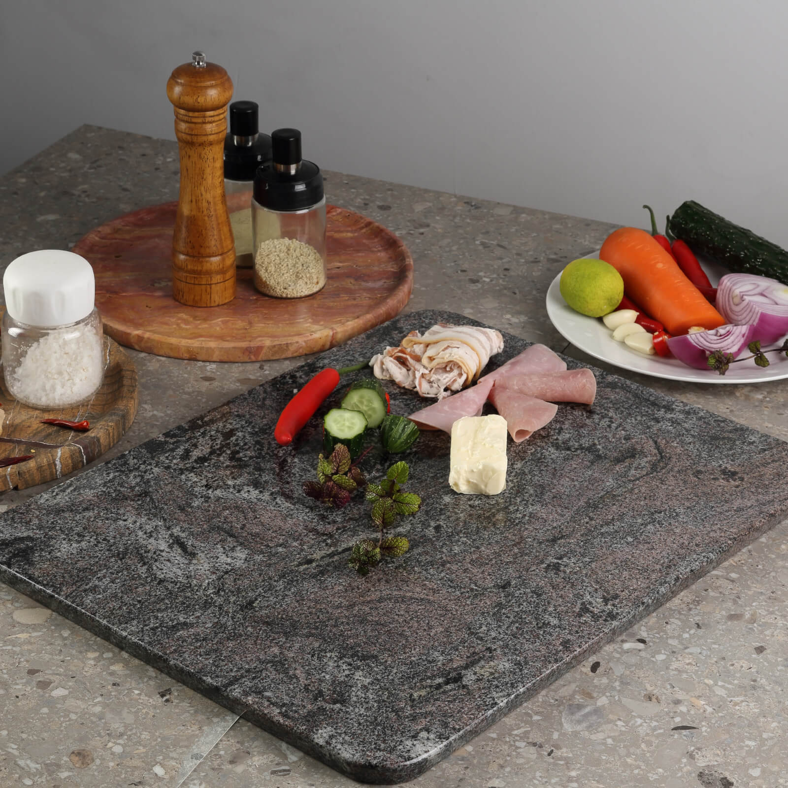 Koville Nature Granite Cutting Board 20x16in Paradiso Pastry Board
