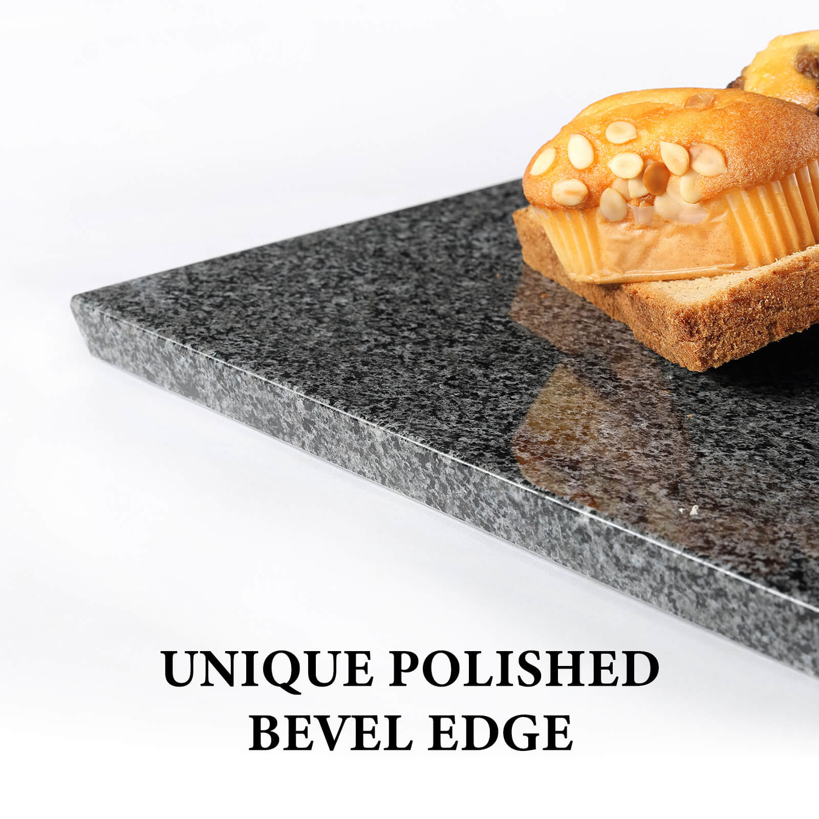 Koville Nature Granite Cutting Board 20x16in Sesame Black Granite Slab
