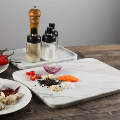 Koville White Cutting Board Medium – Illuminating Elegant Spaces · Natural Pattern D