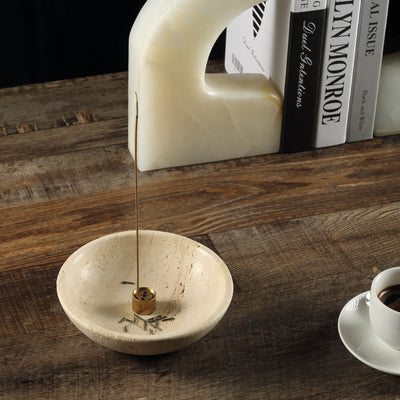 Koville Travertine Incense Holder Elegant Sturdy Durango Incense Burner