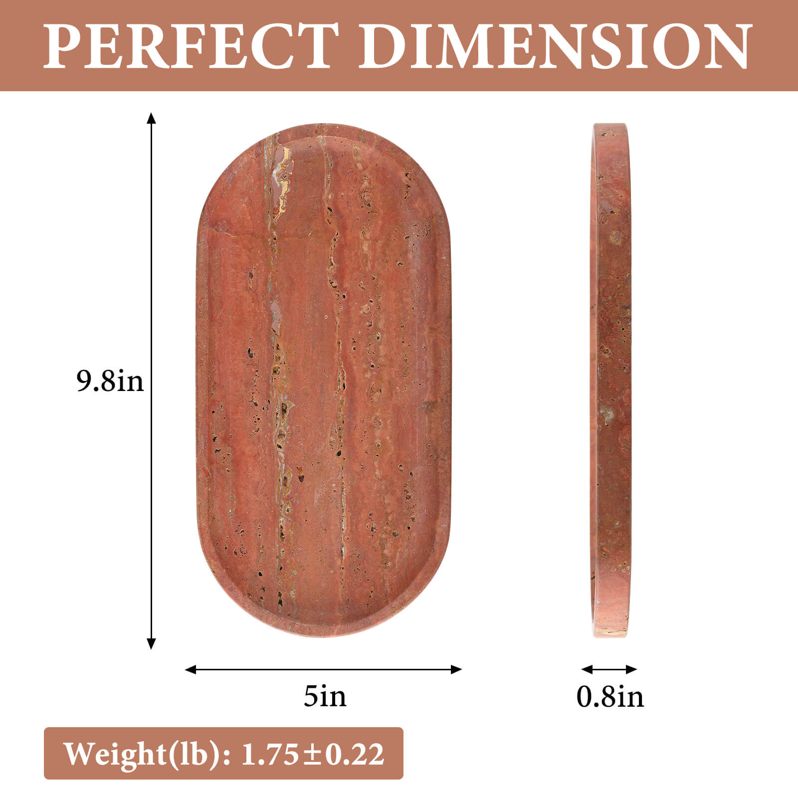Koville-Travertine-Oval-Tray-12-Decorative-Vanity-Tray-Red-Travertine