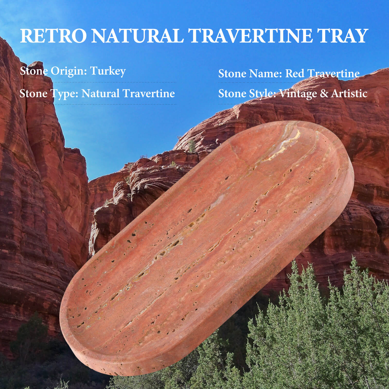 Koville-Travertine-Oval-Tray-12-Decorative-Vanity-Tray-Red-Travertine
