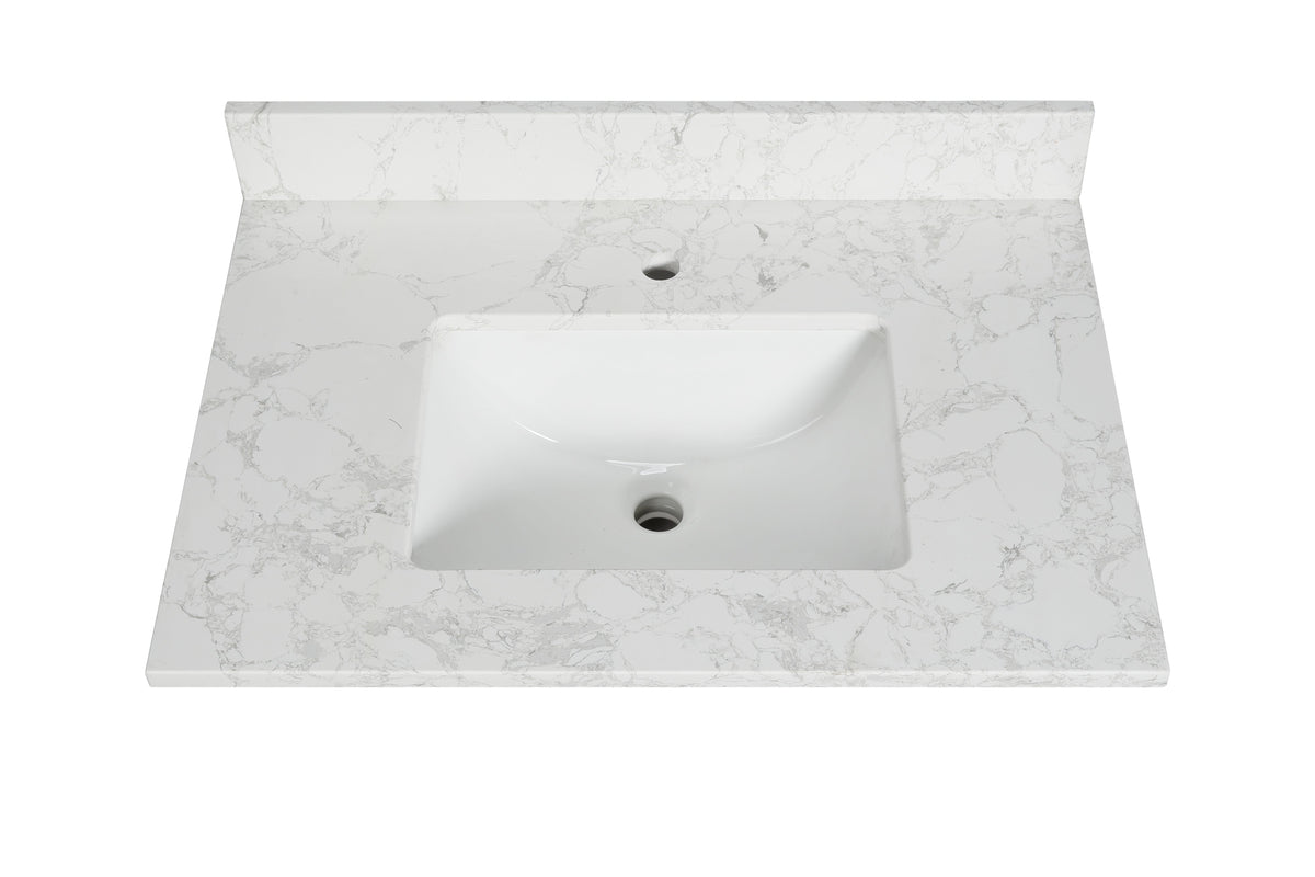 Koville Natural Stone Vanity Top in Arabescato Mercurio
