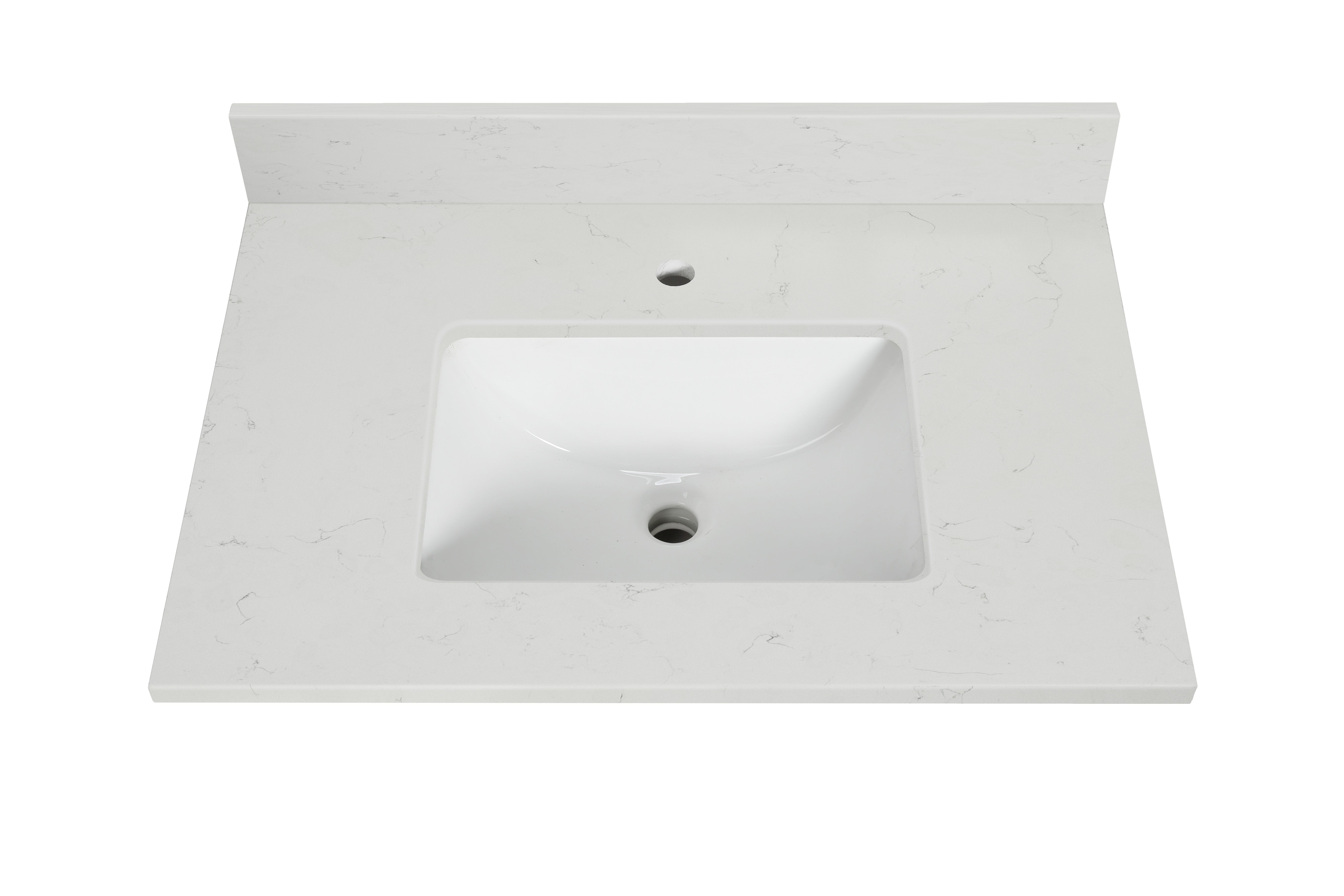 Koville Natural Stone Vanity Top in Bianco Swan（wb）