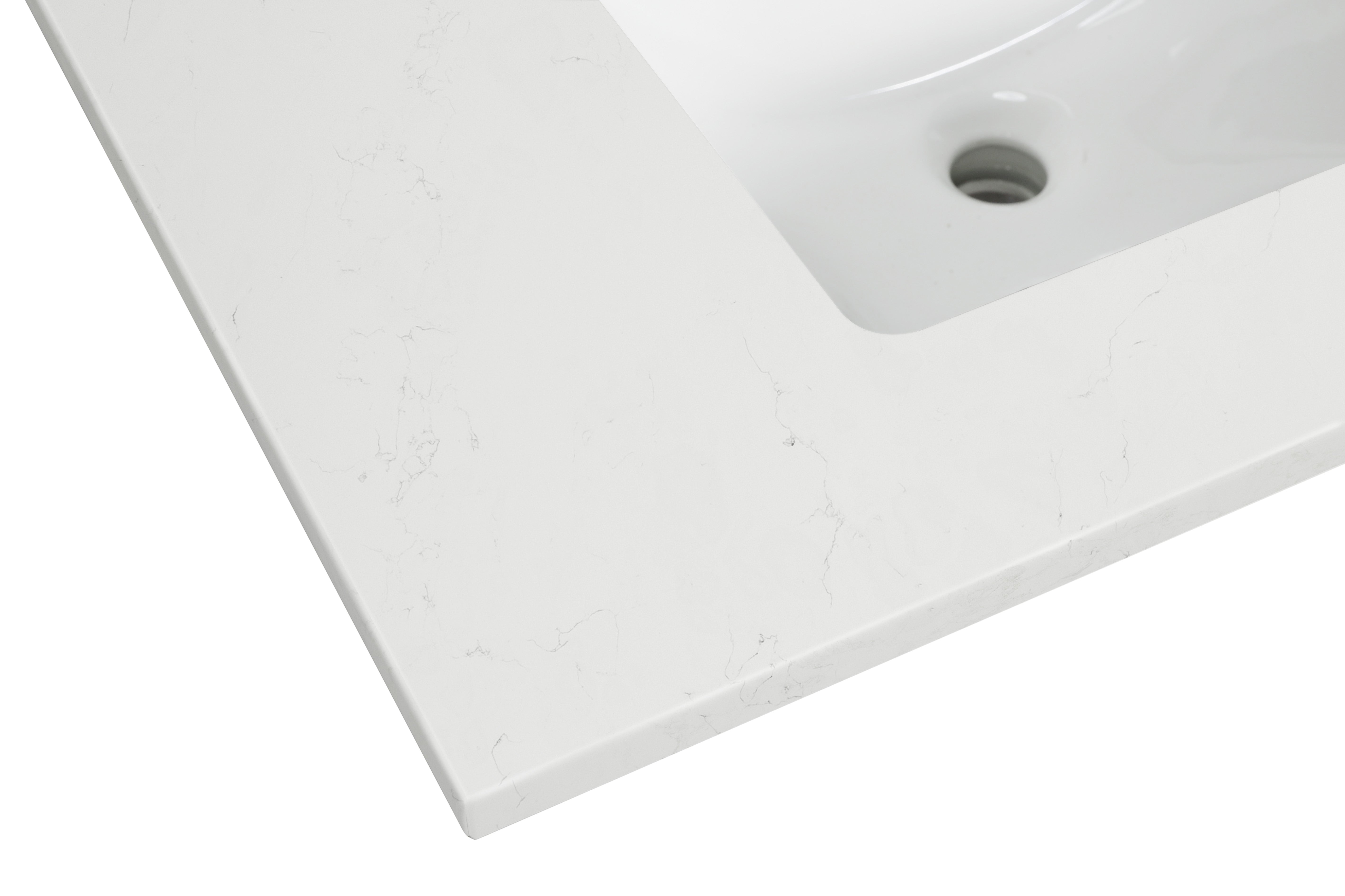 Koville Natural Stone Vanity Top in Bianco Swan（wb）