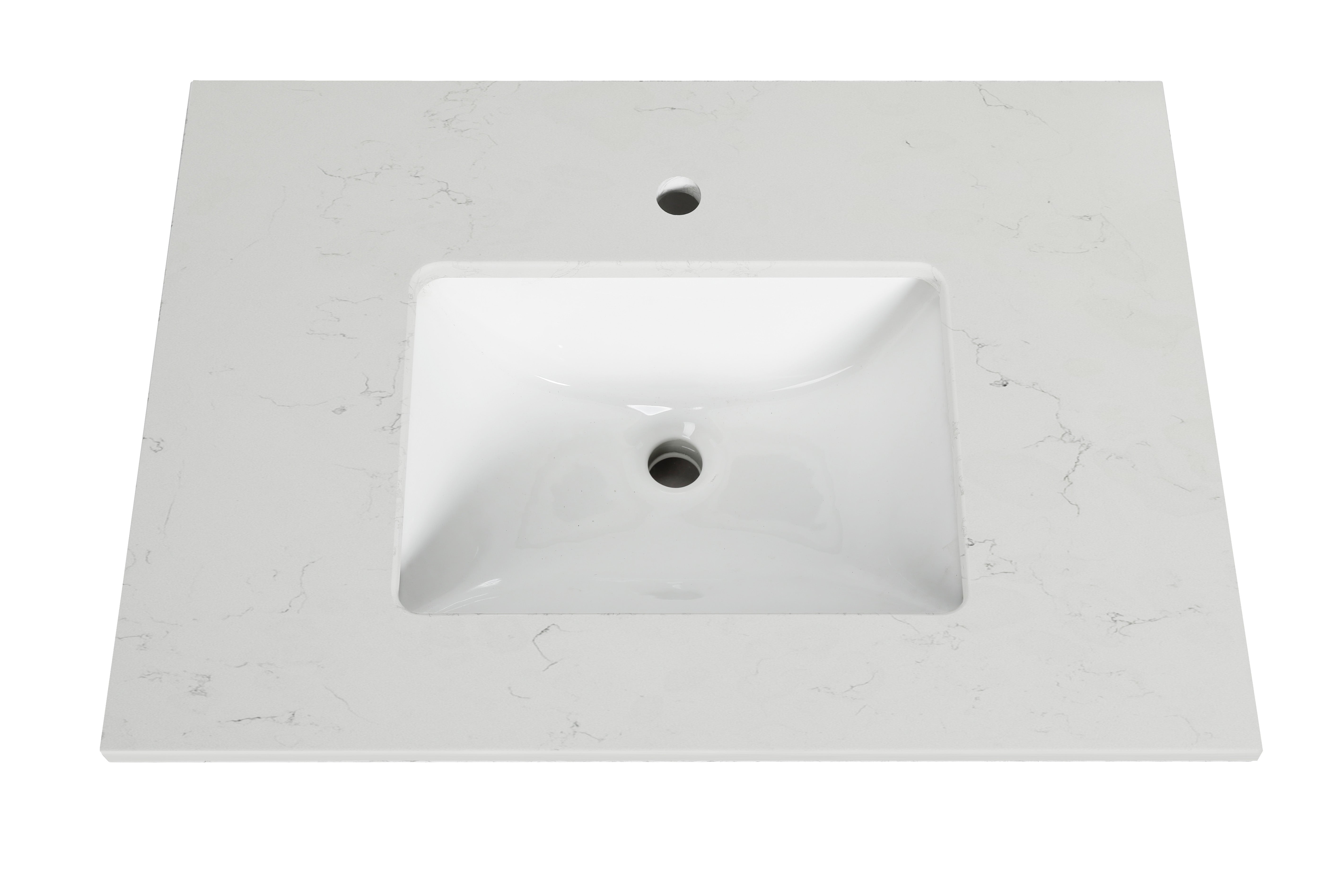 Koville Natural Stone Vanity Top in Bianco Swan（wb）