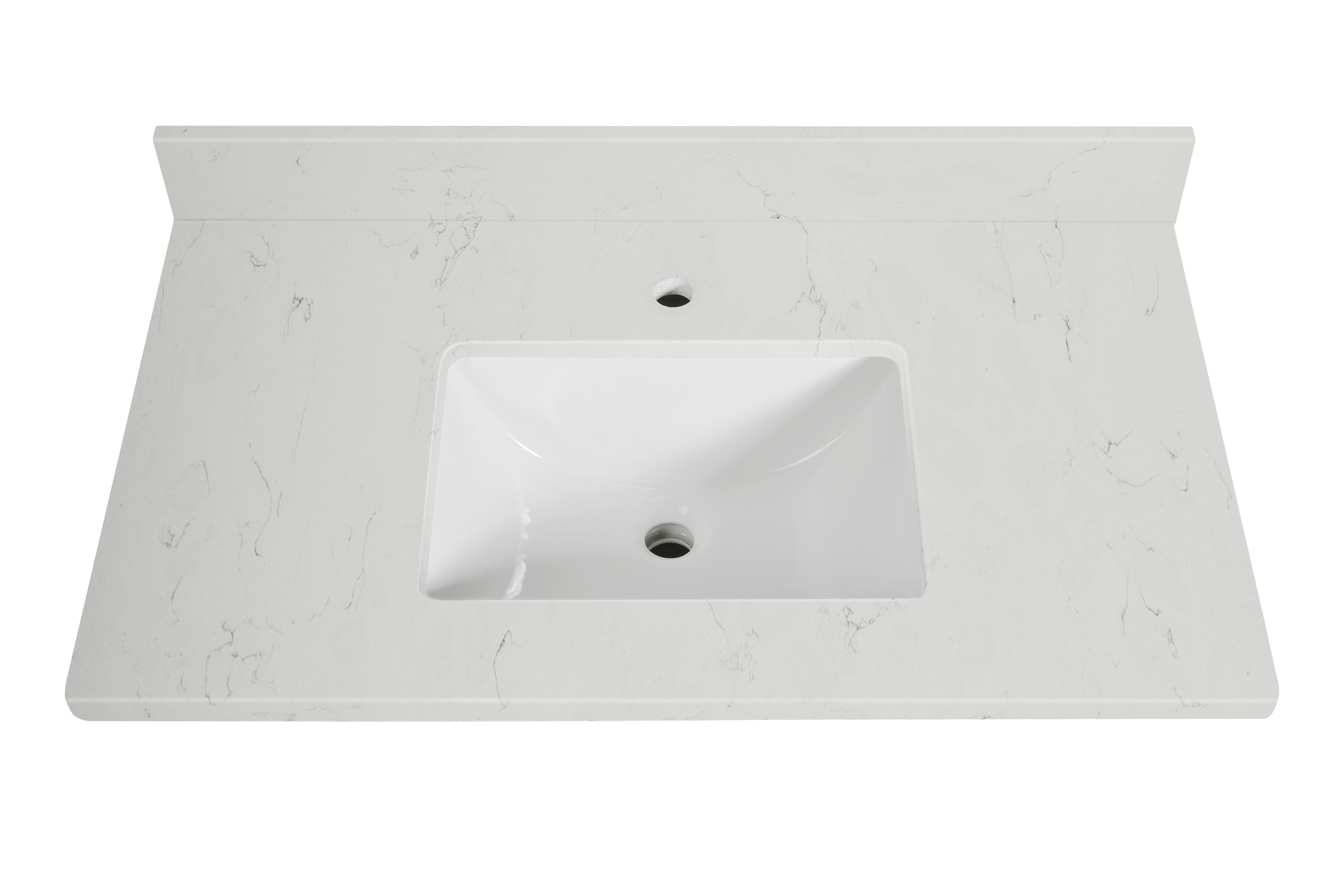 Koville Natural Stone Vanity Top in Bianco Swan（wb）