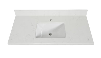 Koville Natural Stone Vanity Top in Bianco Swan（wb）