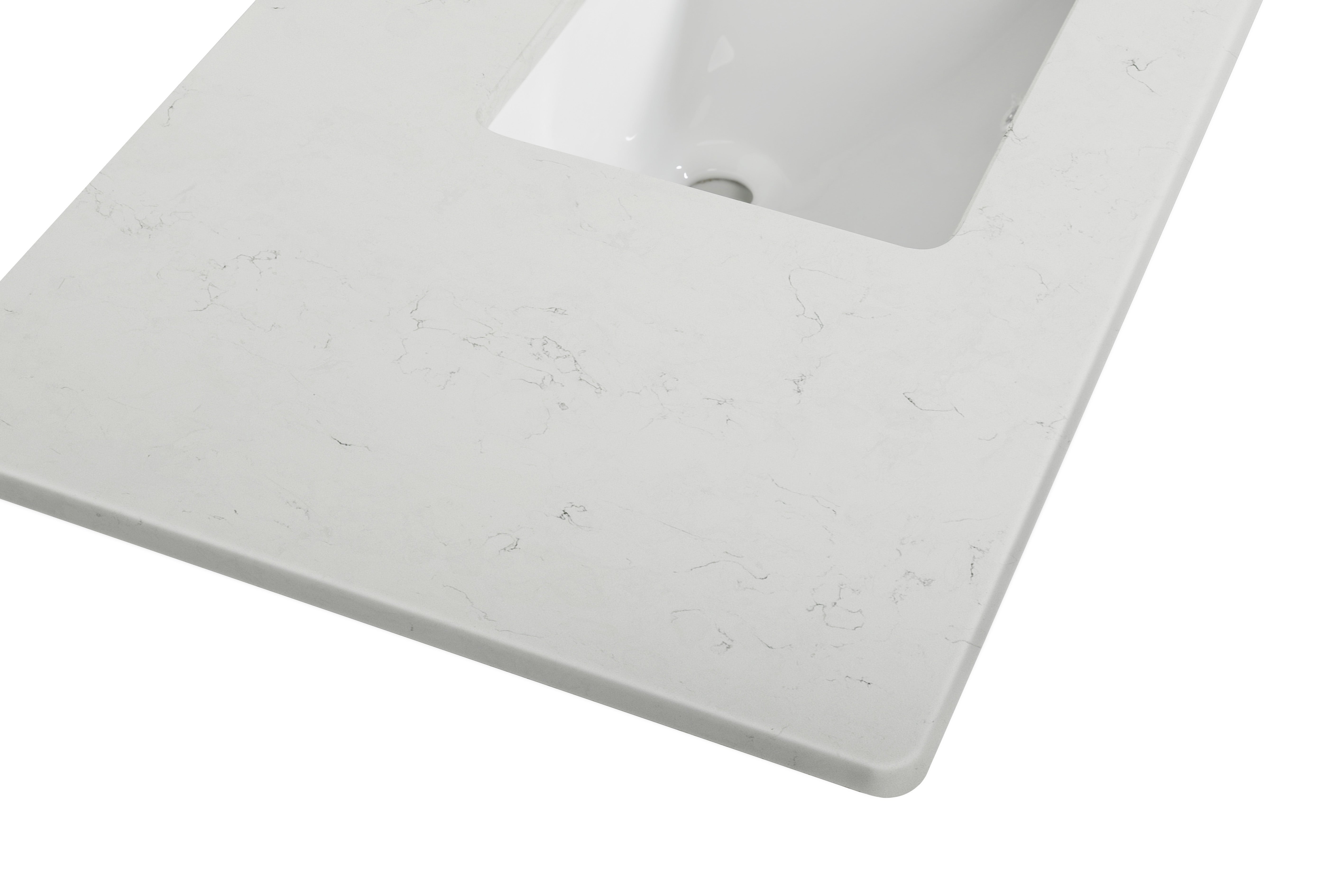 Koville Natural Stone Vanity Top in Bianco Swan（wb）