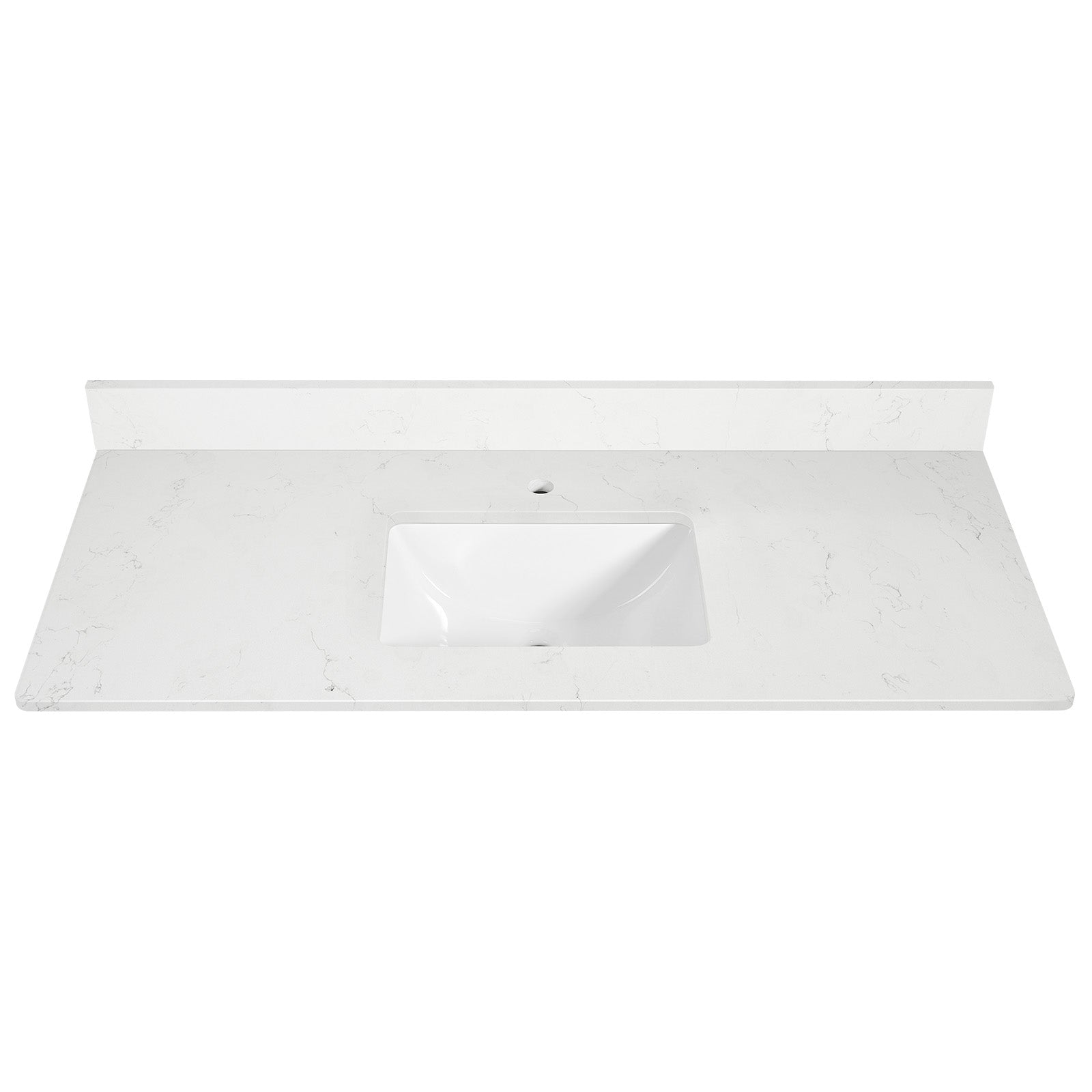 Koville Natural Stone Vanity Top in Bianco Swan（wb）