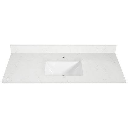 Koville Natural Stone Vanity Top in Bianco Swan（wb）