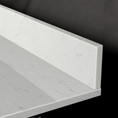 Koville Natural Stone Vanity Top in Bianco Swan（wb）