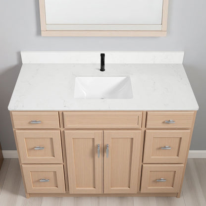 Koville Natural Stone Vanity Top in Bianco Swan（wb）