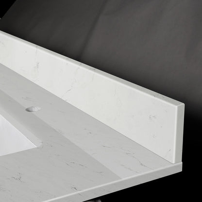 Koville Natural Stone Vanity Top in Bianco Swan