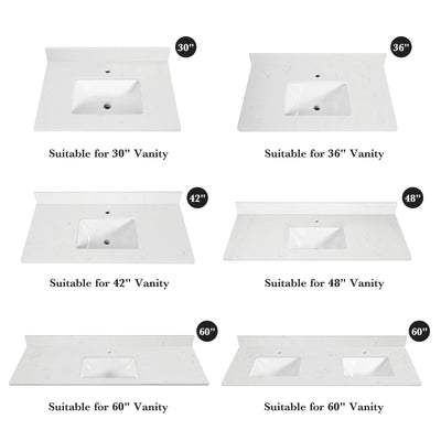 Koville Natural Stone Vanity Top in Bianco Swan