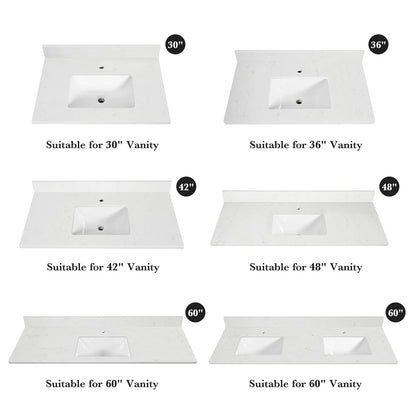 Koville Natural Stone Vanity Top in Bianco Swan