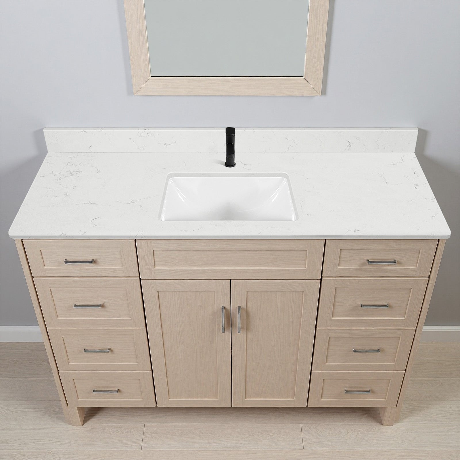 Koville Natural Stone Vanity Top in Bianco Swan