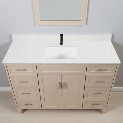 Koville Natural Stone Vanity Top in Bianco Swan