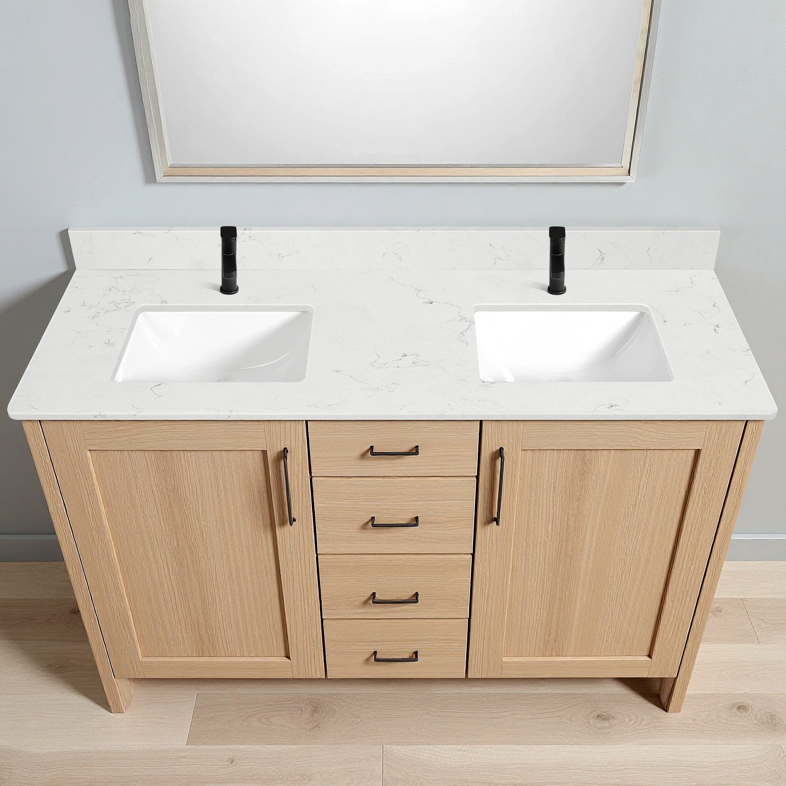 Koville Natural Stone Vanity Top in Bianco Swan