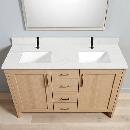 Koville Natural Stone Vanity Top in Bianco Swan