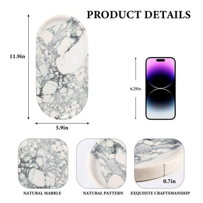 Koville natural stone runway storage tray, 305 x 152 mm